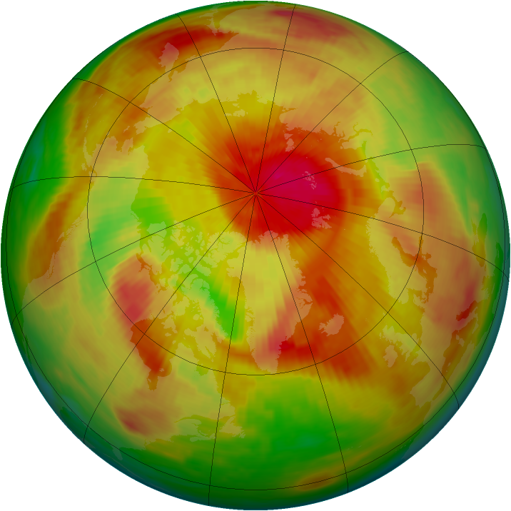 Arctic ozone map for 24 April 1991